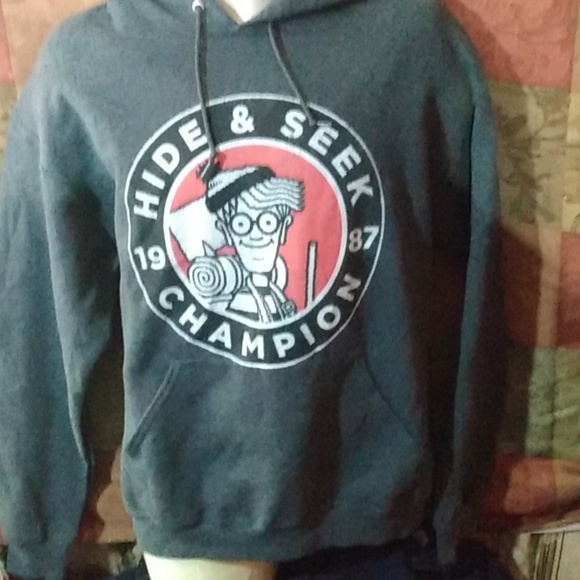 Hide & Seek Champion Gray Hoodie Brand Is Jerzees Nublend Size M - Picture 2 of 6